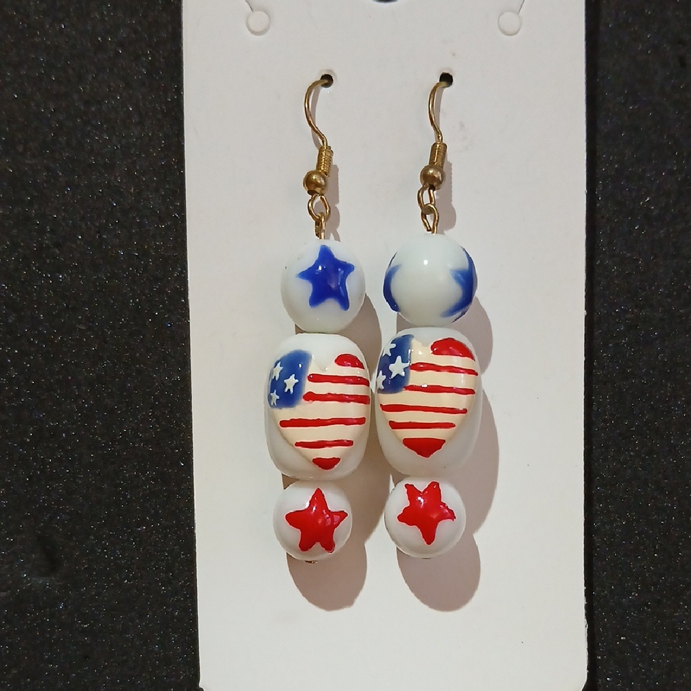 Patriotic Star and Stripes Earrings